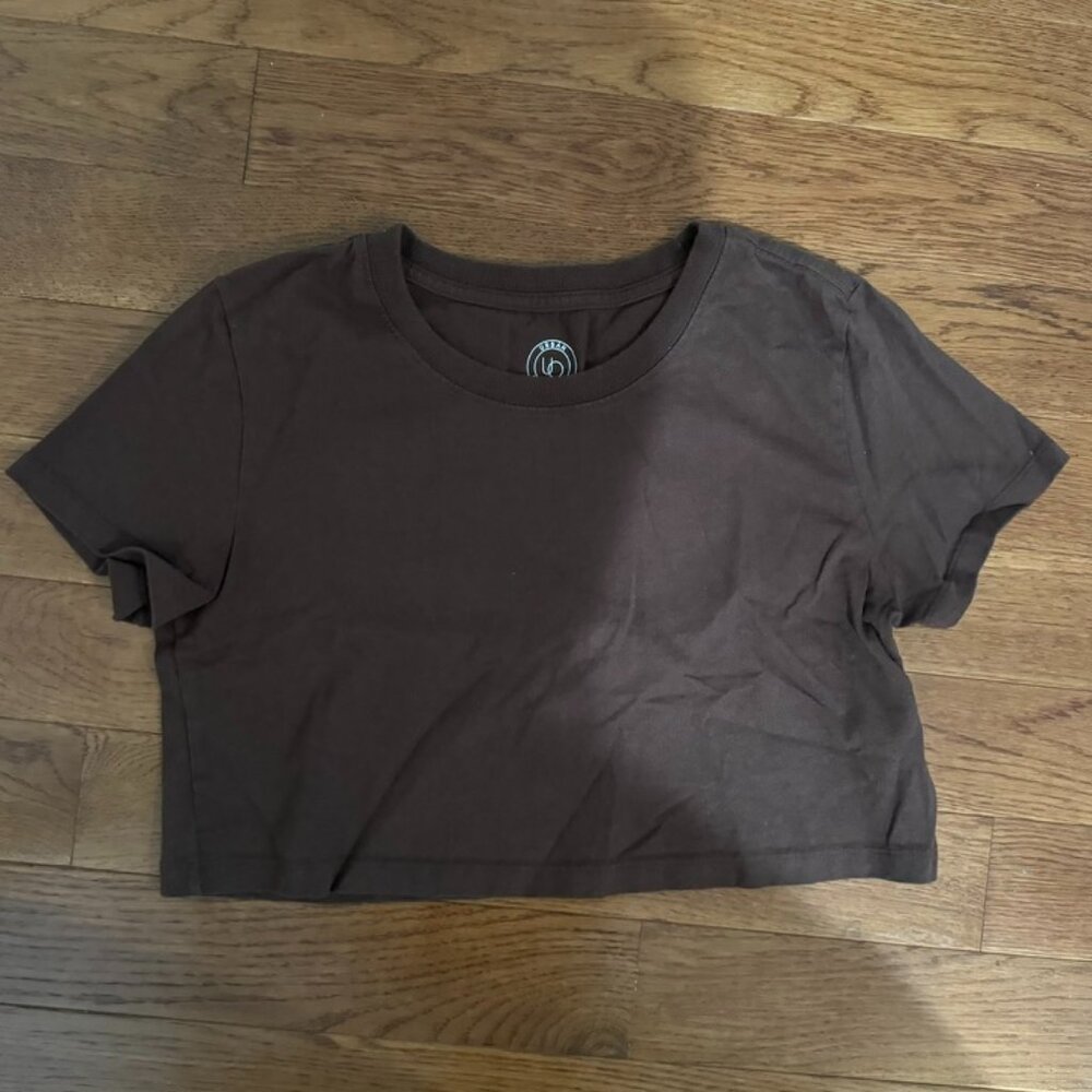 Urban Outfitters Brown Cropped Tee
